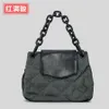 Ny Lingge Down Bag Women's Fashion Nylon Fabric Chain Handväska stor kapacitet Fordon Sydd tråd Enkel axel crossbody väska