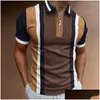 Mens S Summer Golf Shirts For Men Style Short Sleeve Tops With Zipper Lapel Casual Slim Trend Good Costuming Drop Delivery