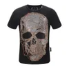 Mannen T-shirts 2021ss Zomer Korte Mouw Mode Mannen O-hals Fitness Casual Slim Tops Pp Schedels Print Katoenen Shirt206M