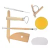 Craft Tools 8pcs/Set keramische y tools houten klei wax tool kit snijden sculing modellering craft sset home tuin kunsten, ambachten cadeaus dhfgm