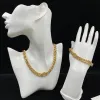 Topp lyxiga armband halsbandsdesigner smycken för kvinnor hänge halsband guld kubanska länk män armband unisex charm 18k tjock kedja g