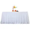 その他のイベントパーティーのサプライ6フィートの白いチュールテーブルスカート長方形のラウンドテーブルのためのスカート結婚式のベビーシャワーのためのTutuテーブルクロス誕生日パーティーテーブル装飾231019