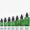 Green Glass Liquid Reagent Pipette Bottles Eye Droppers Aromatherapy 5ml-100ml Essential Oils Perfumes bottles wholesale free DHL Lkppa