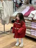 Jackets 2023 Winter Girls Fashion Red Thick Warm Buttons Fleece Coat Baby Kids Children Jacket Outerwear