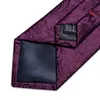 Strikjes Voor Mannen 2023 Luxe Paars Paisley Zijde Bruiloft Elegante Heren Accessoires Hals En Zakdoek Manchetknopen Gift