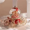 Objets décoratifs Figurines Noël Neige Rêve Couple Calèche Boule de Cristal Boîte à Musique Boîte à Musique Filles Cadeau d'anniversaire de Mariage pour Enfant décor à la Maison 231019