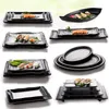 Rätter tallrikar japan stil svart melamin platta maträtt för sushi kött nötkött biff krydda potten butik buffé bbq kök använd 1 pc 230819
