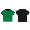 T-shirts pour hommes 2023 Tendance de la mode d'été T-shirt à manches courtes Casual Vêtements de coton en vrac T-shirt Col rond Chemise de couleur verte / noire