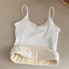 Camisoles réservoirs Double polaire et gilet thermique épais à col licou pour les filles avec une Base confortable pour porter des sous-vêtements d'étudiant minces