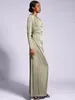 Abbigliamento etnico Abito in raso Femme Abiti Musulmane Longue Abaya Dubai Turchia Islam Hijab Musulmano Abito lungo modesto per le donne Caftani