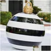 Décorations de Noël 60cm boule décorée gonflable extérieure faite PVC NT pas de lumière grandes boules arbre jouet 2022 livraison directe maison garde Dhjfi