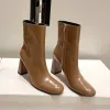 INS Vlada Taupe Ankle Boots puntato puntato di punta tacchi a blocchi da donna designer di lusso da donna Nappa in pelle stivaletti abiti scarpe da sera di fabbrica di calzature 35-40