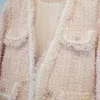 Vestes pour femmes Runway automne hiver français petit parfum laine tweed vêtements doux élégant col en v manteaux costume d'extérieur femme