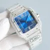 Handgefertigte Diamantuhr für Herren, automatisches mechanisches Uhrwerk, Damenuhren, 40 mm, Saphirglas, mit diamantbesetztem Stahlarmband, Montre de Luxe