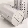 Kitchen Storage Stainless Steel Hanging Chopsticks Cage Holder Cutlery Drainer Round Tableware Tube Spoon Fork Organizer Shelves