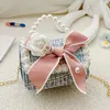 Backpacks Children's Mini Handbags Tote Cute Kids Pearl Bow Princess Messenger Bag Little Girl Small Coin Wallet Pouch Girls Party Purse 231019