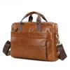 Briefcases Genuine Leather Men Briefcase Tote Handbag Business Office 14 Inch Laptop Bag Male Casual Shoulder Messenger High Quality