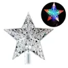 زينة عيد الميلاد 066e النمط الشمال شجرة Topper Star مع LED LED بطارية مدفوعة فواك Crystal Beads Treetop Fairy Lamp Party Dhoav