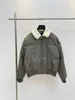 Jaquetas femininas designer este 2023 novo outono e inverno novo produto emendado gola de lã de cordeiro masculino e feminino casual versátil casaco 70ac