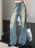 Frauen Jeans Herbst Blau Vintage Mode Frauen Taschen Designer Casual Denim Lange Hosen Weibliche Hohe Taille Koreanische Elegante 2023
