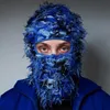 Casquettes de cyclisme Masques Cagoule en détresse tricoté masque de ski complet Hipop unisexe Shiesty masque extérieur camouflage cagoule polaire bonnets flous 231019