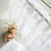 Cortina americana de renda branca janela cozinha decoração forro de chuveiro curto lavável