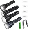 Flashlights Torches 500 Yards C8S/C8/501B Tactical Hunting Flashlight Torches Green Red White Light LED Rechargable Flashlights18650Charger 231018
