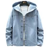 Mens Jackets Spring Autumn Hooded Denim Jacket Hip Hop Jeans Coat Retro Jean Street Casual Bomber Outerwear Hoodies 231018