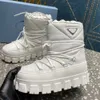 Fashion Monolith Designer Boots Woman Plaque Ankle Ski Snow Boos Lace Up Short Platform Booties Round Women Winter Shoes Footwear