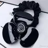 6 5 CM zwart en wit Acryl haar ring Camellia elastiekjes hoofd touw voor Ladys collectie Mode klassieke Items Sieraden headdre267a