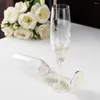 Bicchieri da vino Fiocco creativo smaltato Bicchiere da champagne Cristallo Matrimonio Tostatura Calice Decorazione per feste Tazze con confezione regalo 2 pezzi