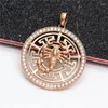 Kedjor 585 Purple Gold Pendant Creative Star Sign Pendantplated 14k Rose Round Scorpius Halsband ihåliga klassiska smycken