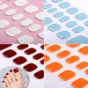 26Tips/Sheet Nail Sticker Adhesive Toenail Art Polish Tips French Glitter Sequins Nail Wraps Strips Easy Toenail Sticker