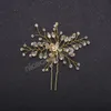 U-formad hårstång Crystal Tiaras Fashion Bride Headpiece Lady Prom Hair Clip Fork Marrige Bröllop hårtillbehör smycken gåvor