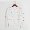 1020 2023 outono marca mesmo estilo casaco tripulação pescoço manga longa branco rosa cardigan roupas femininas moda dl