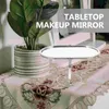 Bath Accessory Set Tabletop Mirror Mirrors Bedroom Metal Makeup Swivel Vanity Dresser Oval Shape Desktop