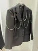 Men's Suits TD9056 Fashion Coats & Jackets 2023 Runway Semi-sheer Jacquard Mesh Chinese Lace-up Summer Loose Suit
