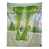 Tapisseries Green Window Scenery Tapestry Wall Hanging Boho Room Decor Art Esthetic Bedroom Tree Landscape