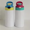 FedEx DIY Cup Sublimation 12oz Watter Bottle Rostless Steel Sippy Cup Straw Cups Bra kvalitet för barn RRGKJ