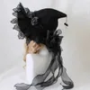 Halloween Toys Gorgeous Witch Hats Masquerade Bat Wings Wizard Hat Gothic Lolita Halloween Party Cosplay Accessories B2540 231019