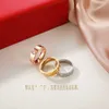 Nail Ring Designer Charm Jewelry Fashion Classic jewelry Korean couple love wide 18k rose coin gold ring Christmas Gift Jewelry High quality wholesale accessories