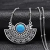 Anhänger Halsketten Böhmische Ethnische Doppel Phoenix Halskette Für Frauen Edelstahl Blau Stein Vintage Choker Boho Schmuck Geschenk N3314S04