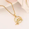 Fine Gold GF round Cute Dolphin Pendant Necklaces and Earrings for Women Girls Papua New Guinea Jewelry wedding brida Party Gift265S