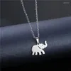 Hänge halsband rostfritt stål elefant djurkedja krage charm mode halsband för kvinnor smycken fest gåvor en bit