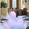 Moderno personalizado 3D Piso Mural Cachoeira Fluindo Água PVC Papel de Parede Auto-adesivo Piso Mural 3D Papel de Parede