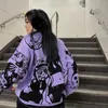 الحياكة النسائية المحملات Y2K سويترات Harajuku Pullover Women Winter American American American Ambroidery Anime Pattern Sweater Sweater Street Wovers Top 231018