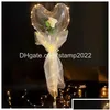 Decorazione del partito Led Bobo Palloncino Lampeggiante Luce a forma di cuore Fiore rosa Palla Trasparente Regalo di San Valentino Consegna a goccia Dhcbj H Dhhu2