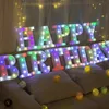 Decorazioni natalizie Luci colorate per lettere a LED con numero luminoso a distanza Lampada per feste Bar Segno Luce notturna Festa di nozze Decorazioni natalizie 231019