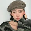 Bérets Y2K japonais vêtements de travail décontracté plat haut béret chapeaux pour femmes lavé peintre chapeau hommes poche conception automne casquettes Sombreros De Mujer 231018