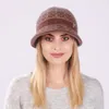 Chapéus de borda larga Bucket Chapéus Inverno Fleece Forrado Bonnet Chapéu Cabo Malha Quente Cloche Bucket Hat Bowler Chapéu Crânio Beanie com Viseira 231019